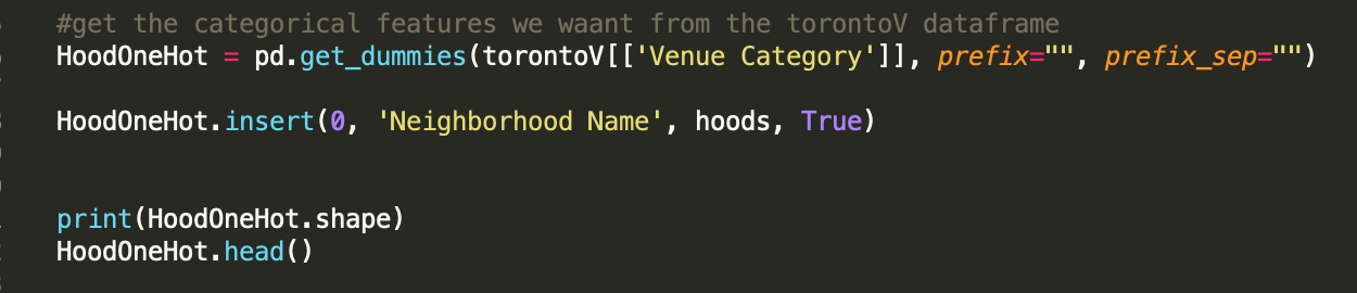 one hot encoding